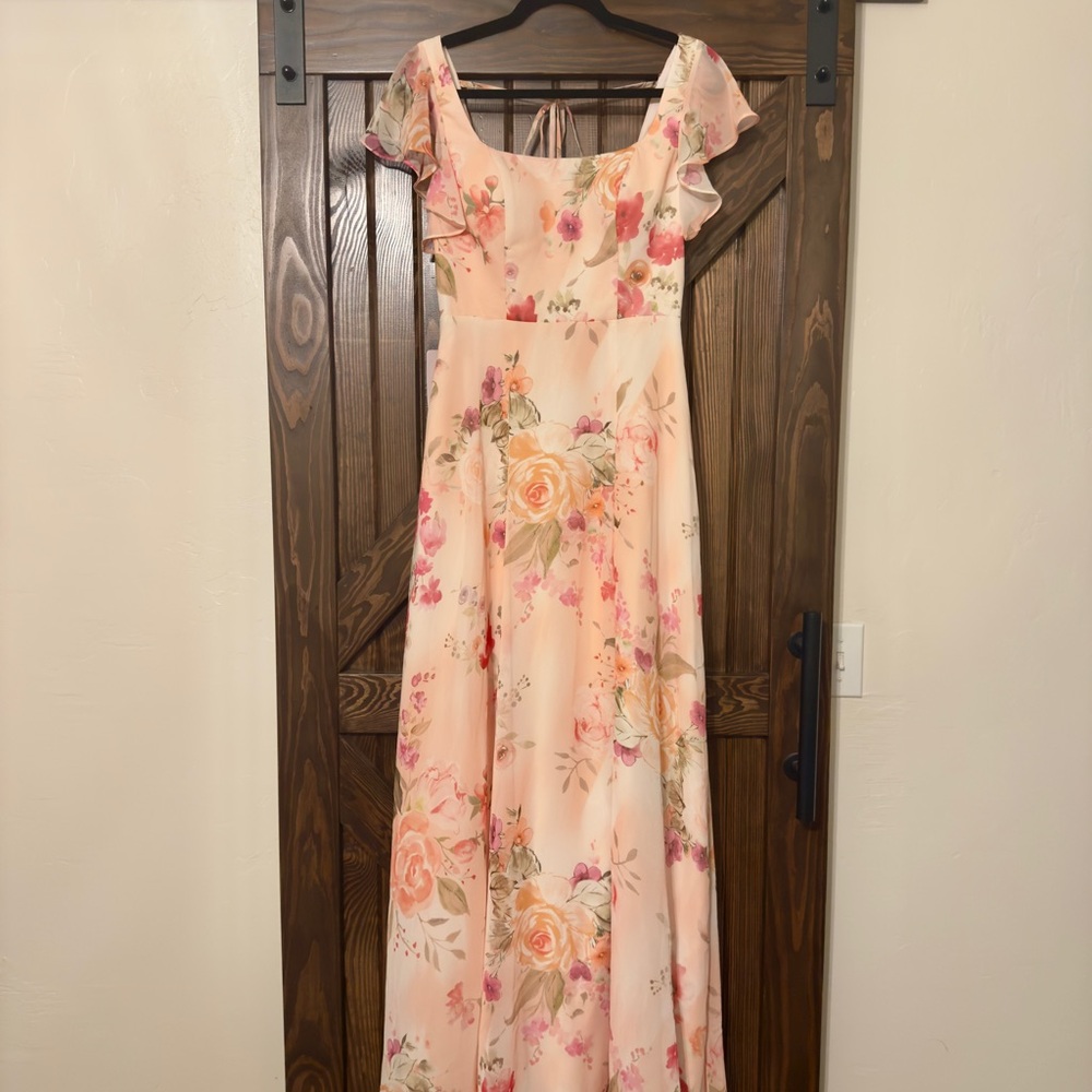 Azazie Floral Pink Dress
